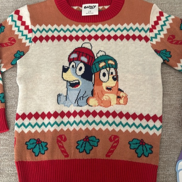 Bluey Christmas Sweater Size 2T. NWT. - Picture 2 of 7
